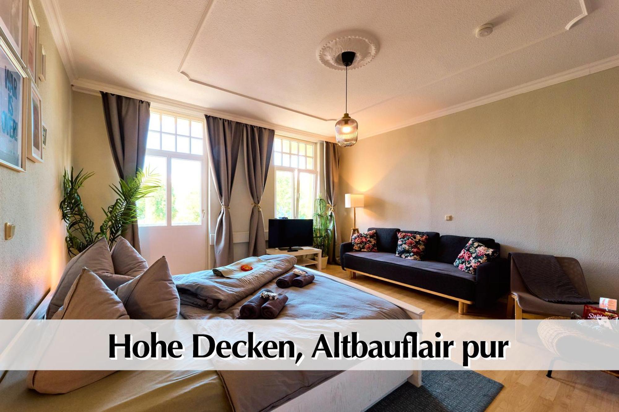 12 Fewos Im Jugendstilhaus Mit Aufzug, Terrasse, Kingsize-Bett, Smart-Tv, Etc Erfurt Pokoj fotografie