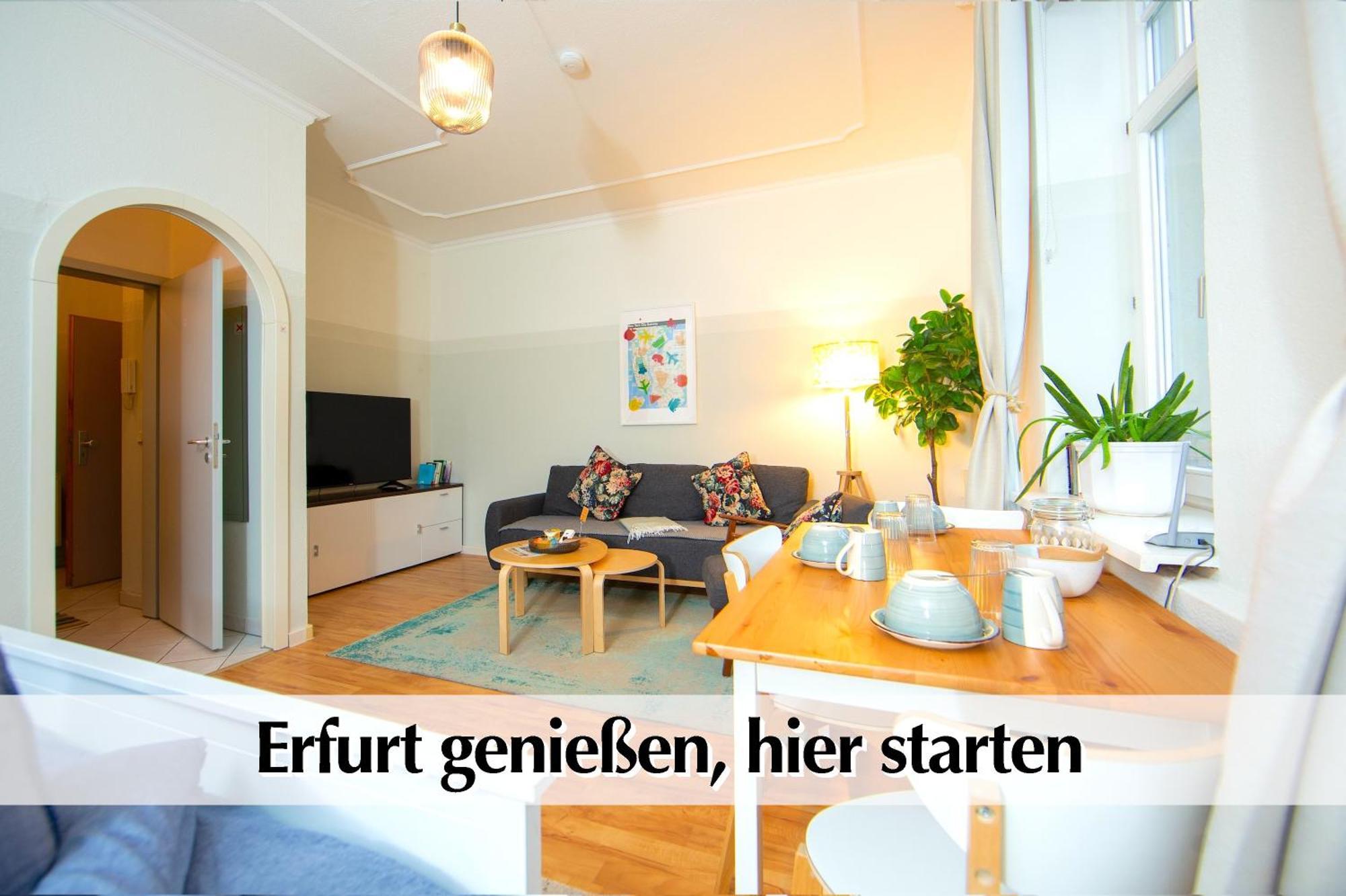 12 Fewos Im Jugendstilhaus Mit Aufzug, Terrasse, Kingsize-Bett, Smart-Tv, Etc Erfurt Pokoj fotografie